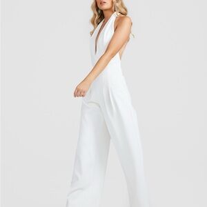 NWT Gorgeous White Halter Jumpsuit